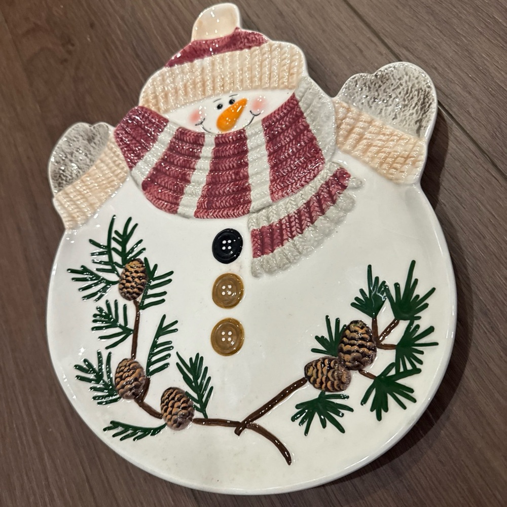 Festive Snowman Holiday Plate